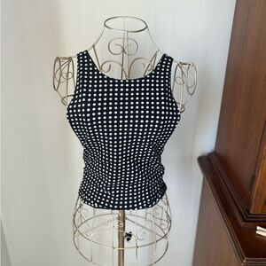 Abercrombie black and white polka dot tank size small